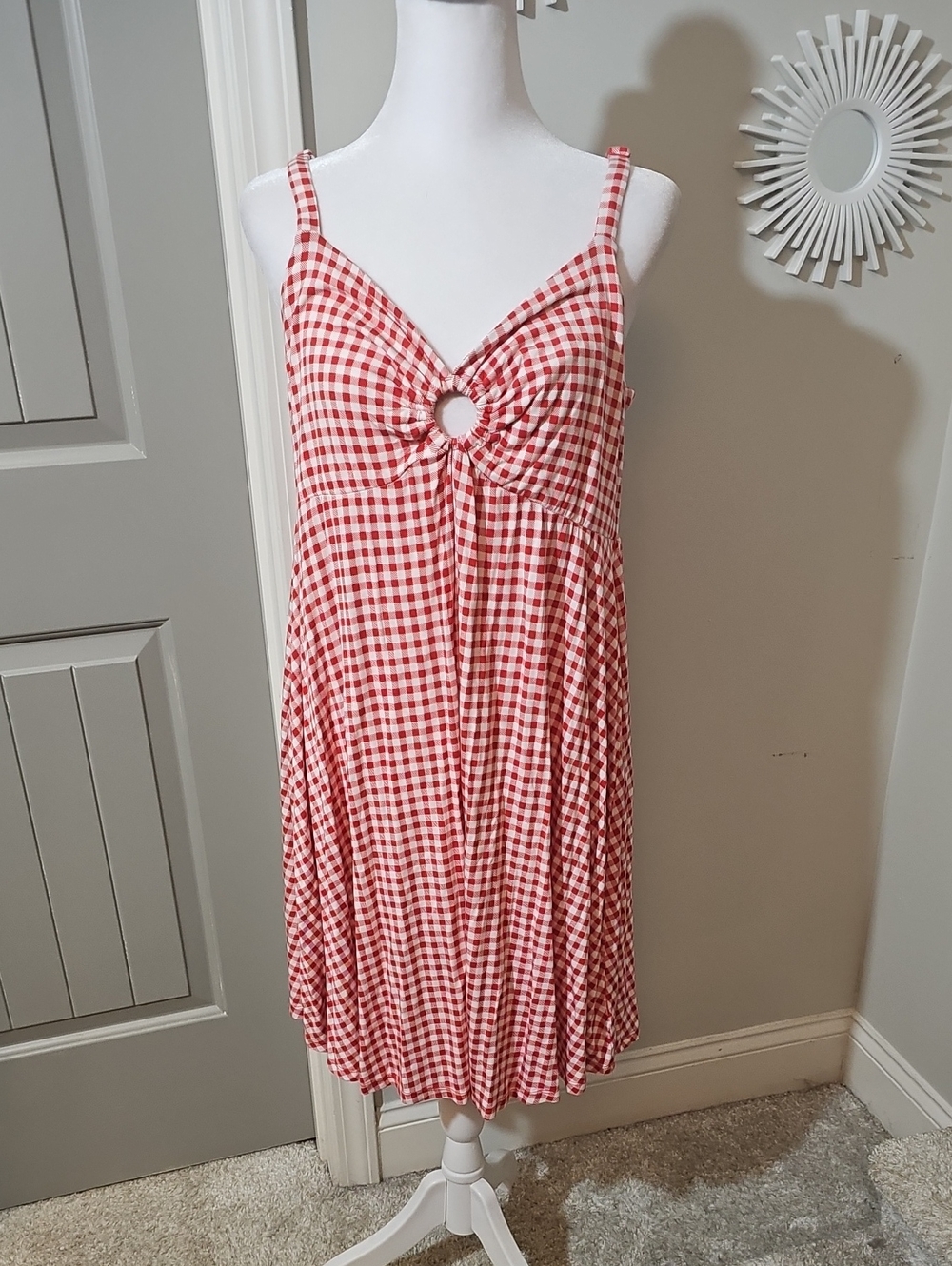 torrid Red Gingham Mini Dress with Front Ring